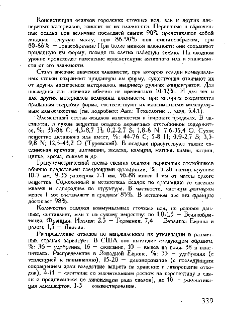 Распределение отходов по направлениям их утилизации в различных странах варьирует. В США оно выглядит следующим образом, %: 36 — удобрения, 16 — сжигание, 10 — вывоз на поля, 38 в накопителях. Распределение в Западной Европе, %: 33 — удобрения (с тенденцией к повышению), 15-20 — депонирование (с последующим сокращением доли вследствие запрета на хранение и захоронение отходов), 4-11 — сжигание со значительным ростом на перспективу в связи с предписанием по ликвидации ряда свалок), до 10 — рекультивация ландшафтов, 1-3 — компостирование.