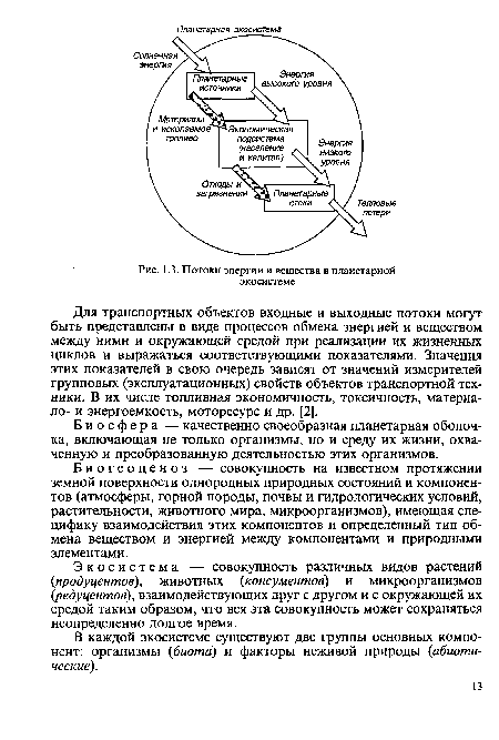 Потоки энергии и вещества в планетарной экосистеме