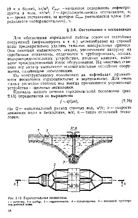 Горизонтальная песколовка.