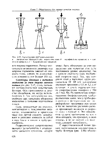 Конструкция труб-распылителей