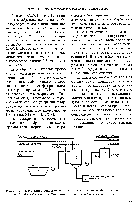 Схема очистки сточных вод после химической очистки оборудования