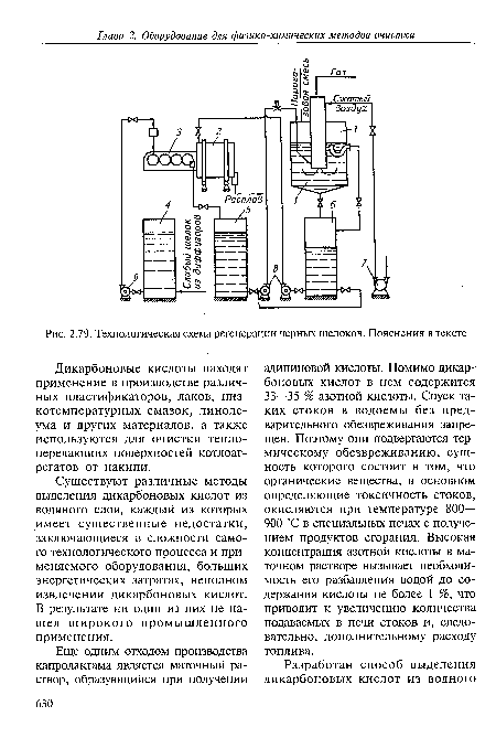 Технологическая схема регенерации черных щелоков. Пояснения в тексте