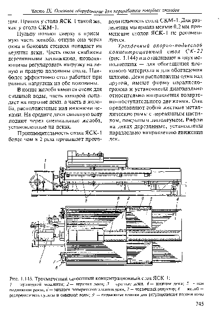 Трехъярусный сдвоенный концентрационный стол ЯСК-1