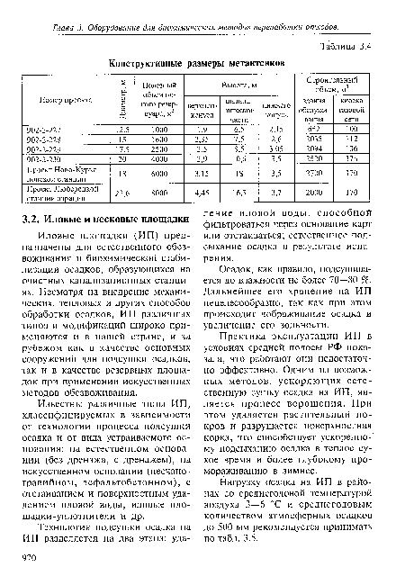 Иловые площадки (ИП) предназначены для естественного обезвоживания и биохимической стабилизации осадков, образующихся на очистных канализационных станциях. Несмотря на внедрение механических, тепловых и других способов обработки осадков, ИП различных типов и модификаций широко применяются и в нашей стране, и за рубежом как в качестве основных сооружений для подсушки осадков, так и в качестве резервных площадок при применении искусственных методов обезвоживания.