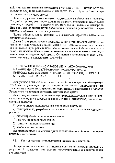 Все приведенные механизмы природопользования действуют на предприятиях энергетики.