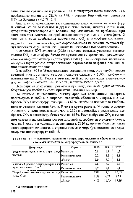 Численность населения в мире, млрд человек, и общее и на душу населения потребление энергоресурсов по годам, т  