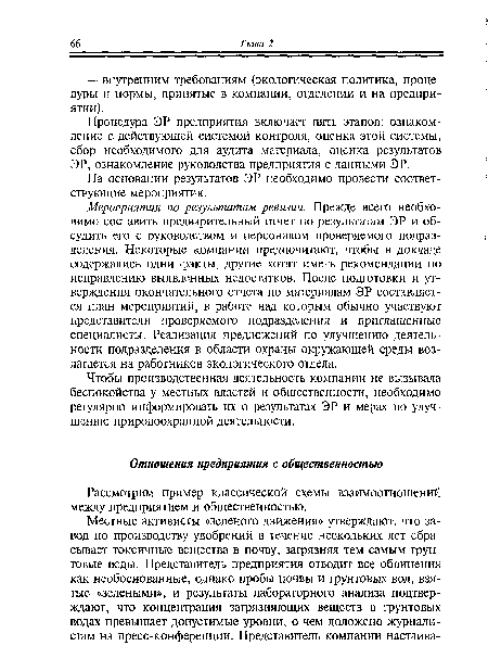 Рассмотрим пример классической схемы взаимоотношений между предприятием и общественностью.