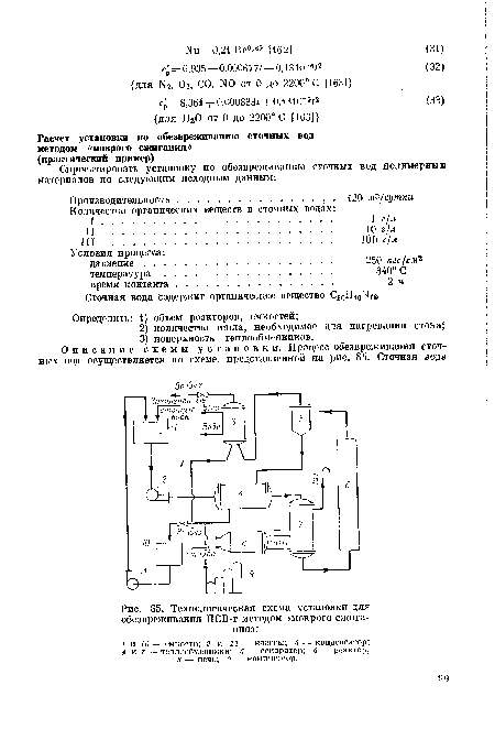 Технологическая схема установки для обезвреживания ПСВ-г методом «мокрого сжигания»