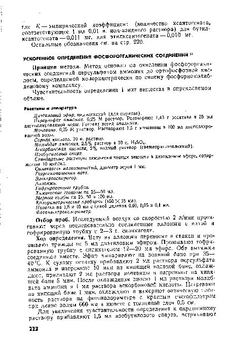 Чувствительность определения 1 мкг вещества в определяемом объеме.