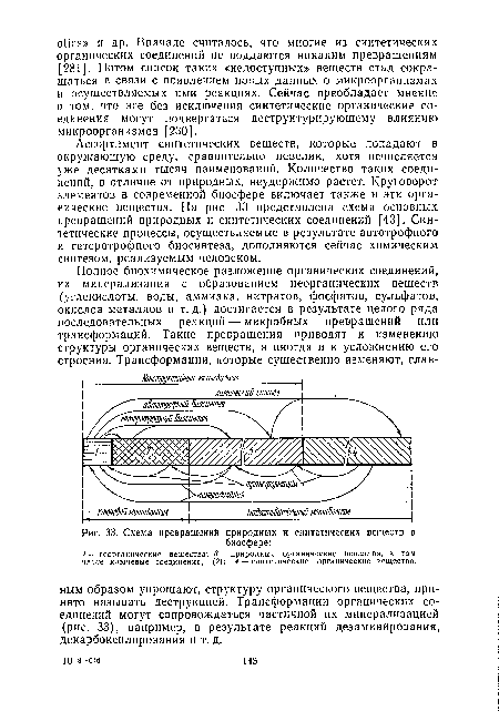 Схема превращений природных и синтетических веществ в