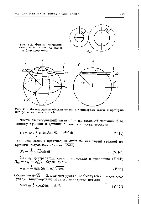 У.2. Модель взаимодействия коагулирующих частиц (по Смолуховскому)