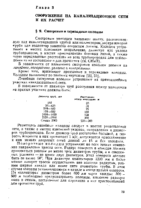 В зависимости от назначения смотровые колодцы делятся на линейные, поворотные, узловые и контрольные.