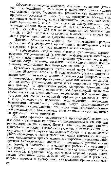 Признаки объективной стороны — место совершения преступления, способы совершения преступления, используемые орудия и средства в ряде составов являются обязательными.