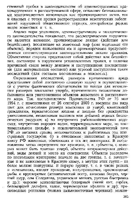 Анализ норм уголовного, административного и экологического законодательства показывает, что рассматриваемым нарушением является виновное, противоправное деяние (действие или бездействие), посягающее на животный мир (или отдельные его объекты), порядок пользования им и противоречащее предусмотренным соответствующими законодательными актами правилам. Объективная сторона представляет собой действия или бездействия, состоящие в нарушении установленных правил, и наличие причинной связи между деянием и наступившими последствиями (для материальных составов) или угрозой наступления таких последствий (для составов поставления в опасность).