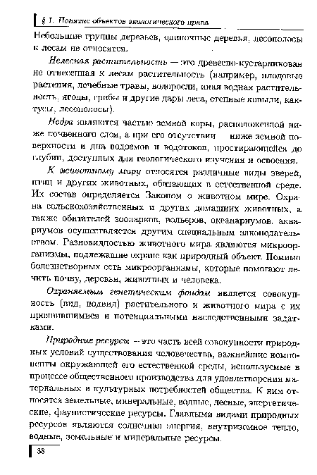 Нелесная растительность — это древесно-кустарниковая не отнесенная к лесам растительность (например, плодовые растения, лечебные травы, водоросли, иная водная растительность, ягоды, грибы и другие дары леса, степные ковыли, кактусы, лесополосы).