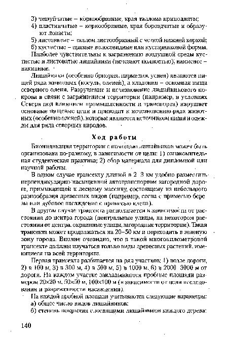 Наиболее чувствительны к загрязнению воздушной среды кустистые и листоватые лишайники (исчезают полностью), наименее -накипные.