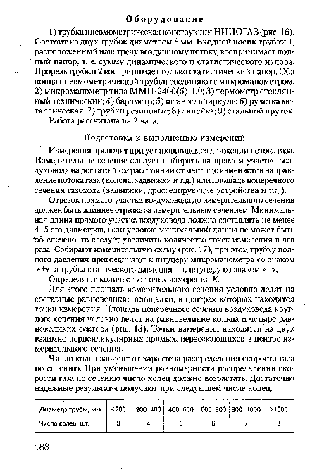 Определяют количество точек измерения К.