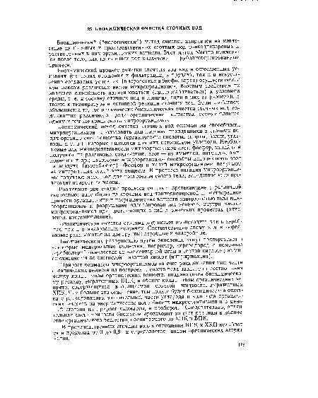В производственных сточных водах отношение БПК к ХКП колеблется в пределах от 0 до 0,9 и определяется видом органических загрязнений.