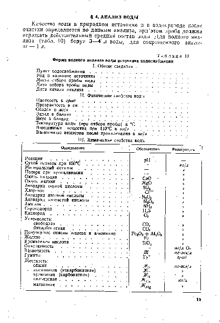 Температура воды (при отборе пробы) в °С . . .