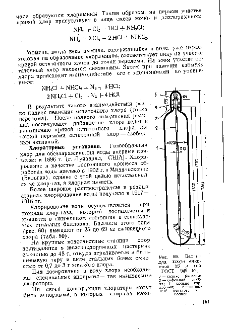 Баллон для хлора емкостью 35 л (по ГОСТ 949-57)