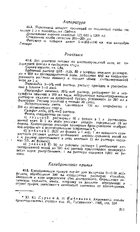 Буферный раствор (pH=9,3), 50 г хлорида аммония растворяют в 900 мл дистиллированной воды, добавляют 40,0 мл концентрированного раствора аммиака и доводят объем дистиллированной воды до 1 л.