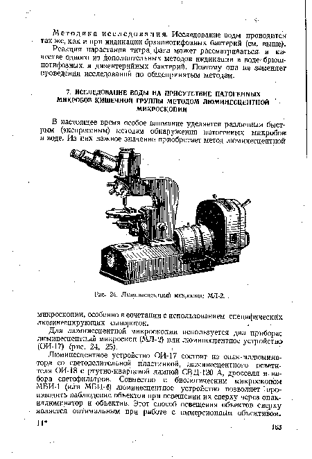 Люминесцентный микроскоп МЛ-2. .