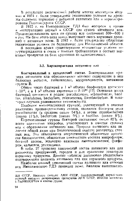 АН СССР, Институт питания АМН СССР, Государственный научно-контрольный институт ветеринарных препаратов МСХ СССР, ВНИИБ совместно с ГосНИИОРХом и многие другие.