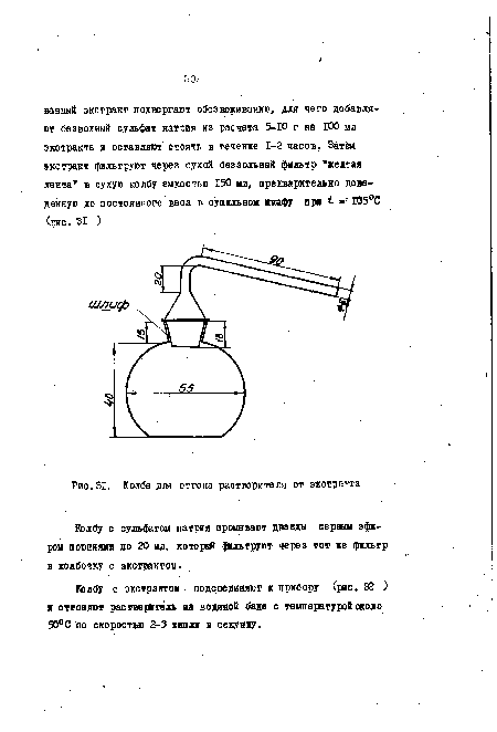 Колба для отгона растворителя от экстракта