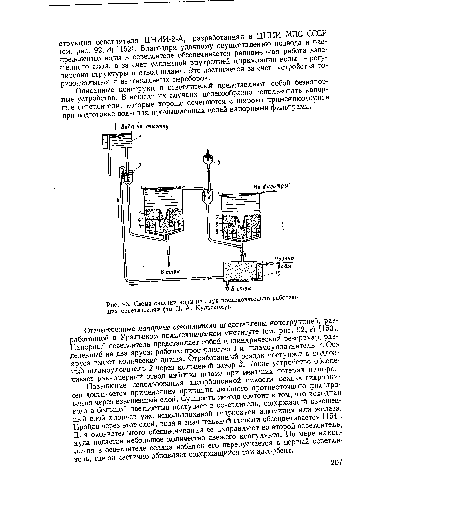 Схема очистки воды на двух последовательно работающих осветлителях (по Л. А. Кульскому).