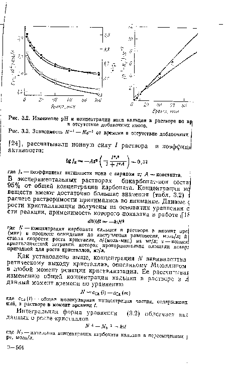 Изменение pH и концентрации иона кальция в растворе во вр|