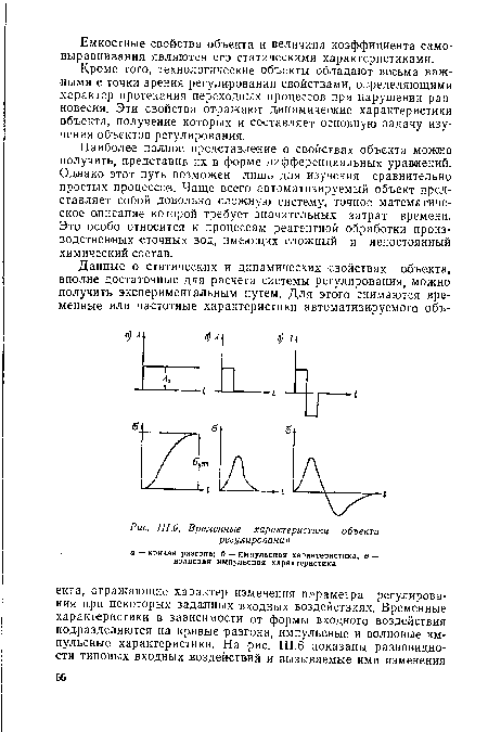 Ш.6. Временные характеристики объекта регулирования