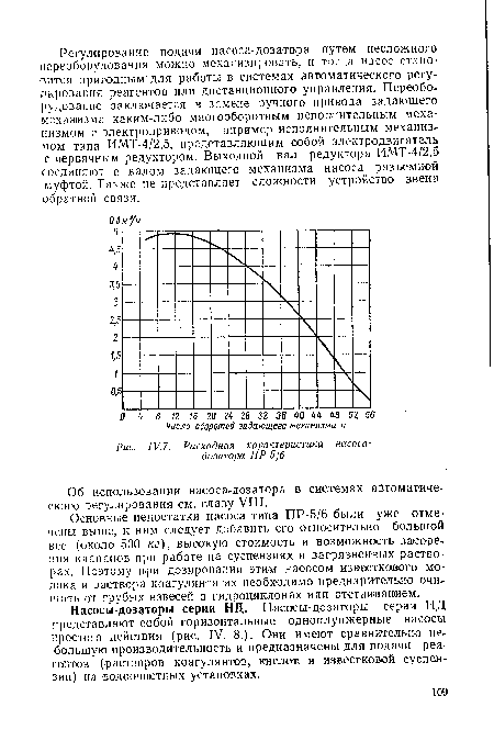 Расходная характеристика насоса-дозатора r¡P-5¡6