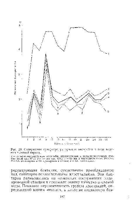 Содержание сульфитредуцирующих анаэробов в воде водоема в летний период.