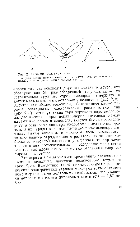 Строение молекулы воды