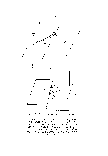 Координатные системы молекулы