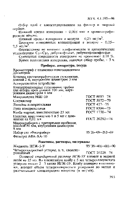 Отбор проб с концентрированием на фильтр и твердый сорбент.