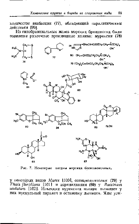 Некоторые оксины морских беспозвоночных.