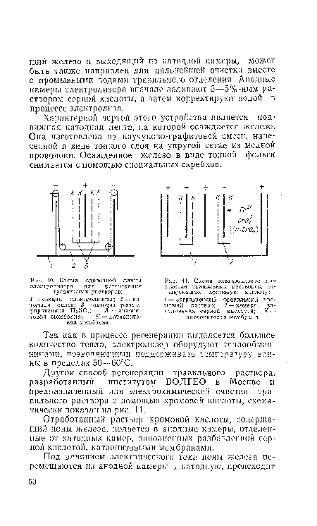 Схема сдвоенной ванны электролизера для ¡регенерации ■травильных растворов
