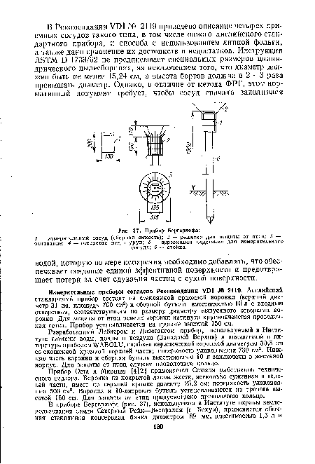 Разработанный Лебнером и Лизегангом прибор, используемый в Институте гигиены воды, почвы и воздуха (Западный Берлин) и называемый в литературе прибором ШАВОЬи, снабжен керамической воронкой диаметром 30,5 см со скошенной кромкой верхней части; поверхность улавливания 730 см2. Нижняя часть воронки и сборная бутыль вместимостью 10 л заключены в жестяной корпус. Для защиты от птиц служит проволочное кольцо.