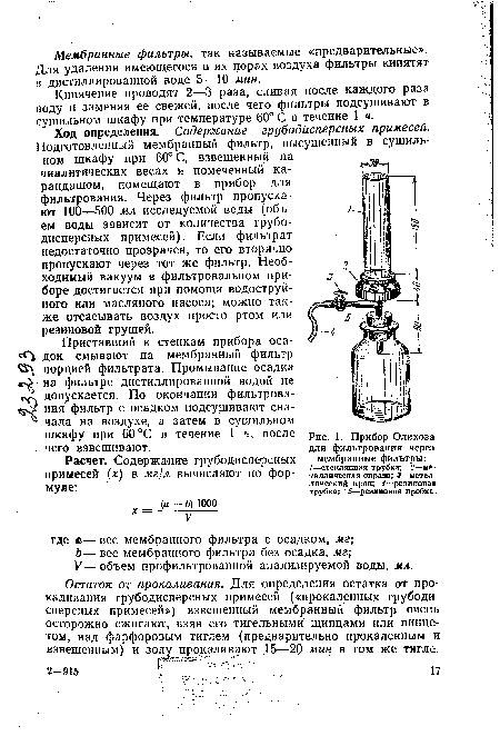 Прибор Олихова для фильтрования через мембранные фильтры