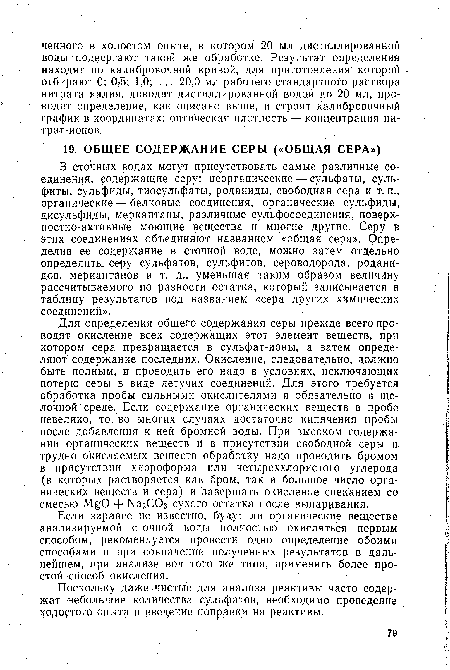 Поскольку даже чистые для анализа реактивы часто содержат небольшие количества сульфатов, необходимо проведение одоетого опыта ц введение поправки на реактивы.