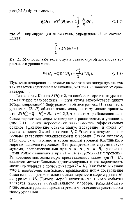 Шум слоя испарения не влияет на положение экстремумов, так как является аддитивной величиной, которая не зависит от уровня моря.