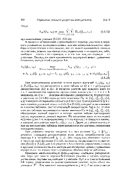 При дефиците водных ресурсов, т. е. при условии < II II5 решается подзадача распределения воды между потребителями для периода £ и потребителей ji Е Ji. Эта подзадача относится только к части целевой функции (5.5.12), поскольку затрагиваются ограничения (5.3.9) и (5.5.5) для г-го участка и ¿-го периода управления, а связь с другими условиями задачи выбора диспетчерских правил управления осуществляется только через суммарные объемы водопотребления.