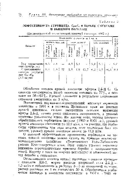 ЭФФЕКТИВНОСТЬ ГЕРБИЦИДА С,—С0 В БОРЬБЕ С ОСОТАМИ И ВЬЮНКОМ ПОЛЕЕЫМ
