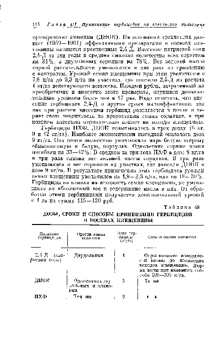 ДОЗЫ, СРОКИ И СПОСОБЫ ПРИМЕНЕНИЯ ГЕРБИЦИДОВ В ПОСЕВАХ КЛЕЩЕВИНЫ