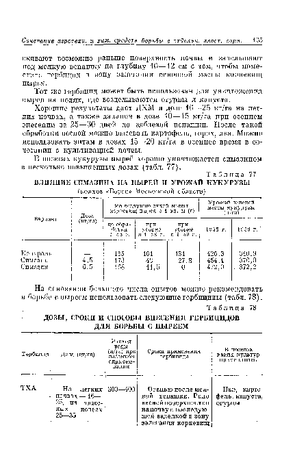 ВЛИЯНИЕ СИМАЗИНА НА ПЫРЕЙ И УРОЖАЙ КУКУРУЗЫ