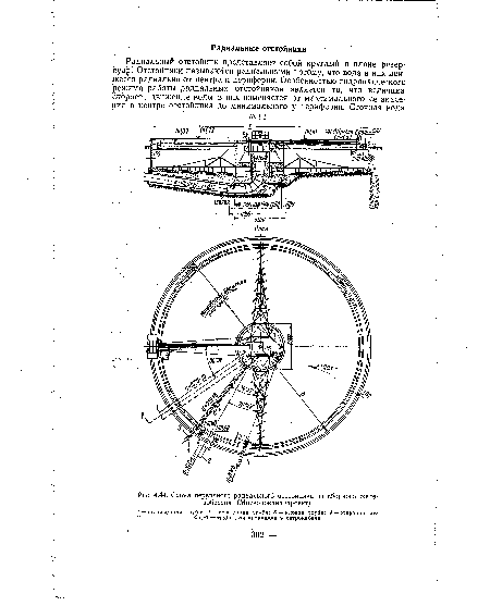 Схема первичного радиального отстойника из сборного желе-- эобетона (Мосводоканалпроекг) -