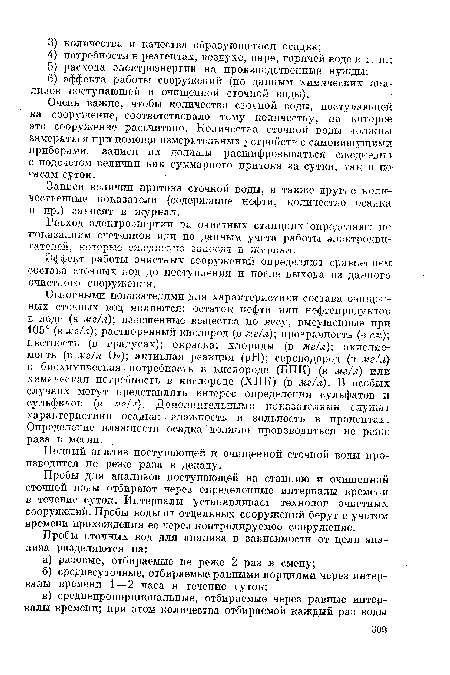 Полный анализ поступающей и очищенной сточной воды производится не реже раза в декаду.