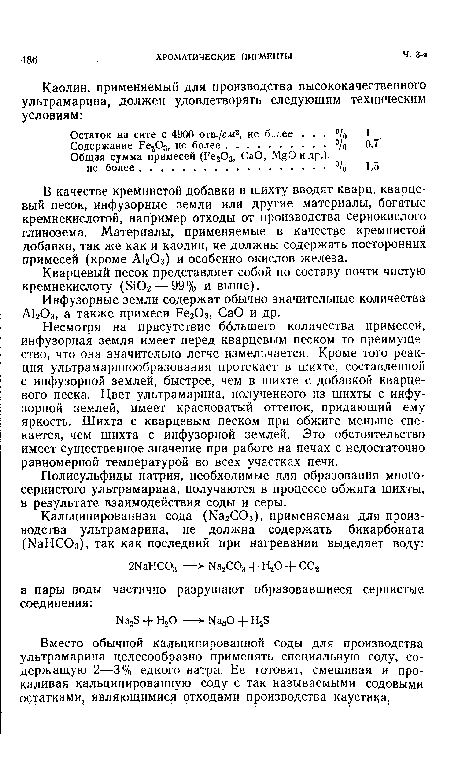 В качестве кремнистой добавки в шихту вводят кварц, кварцевый песок, инфузорные земли или другие материалы, богатые кремнекислотой, например отходы от производства сернокислого глинозема. Материалы, применяемые в качестве кремнистой добавки, так же как и каолин, не должны содержать посторонних примесей (кроме А120з) и особенно окислов железа.