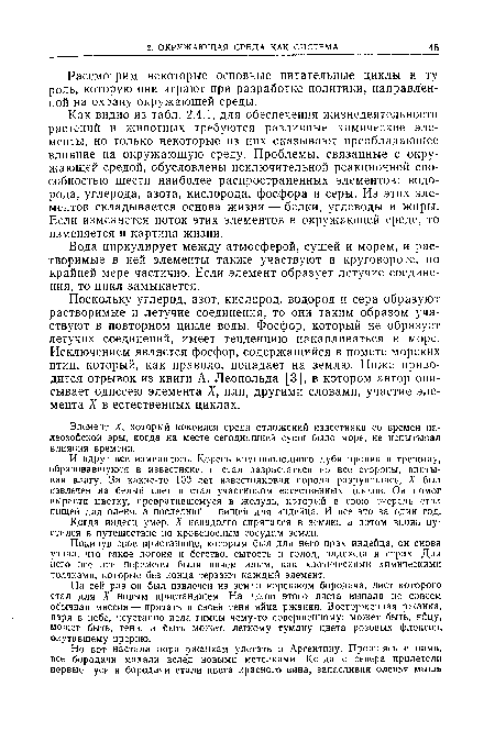 Рассмотрим некоторые основные питательные циклы и ту роль, которую они играют при разработке политики, направленной на охрану окружающей среды.